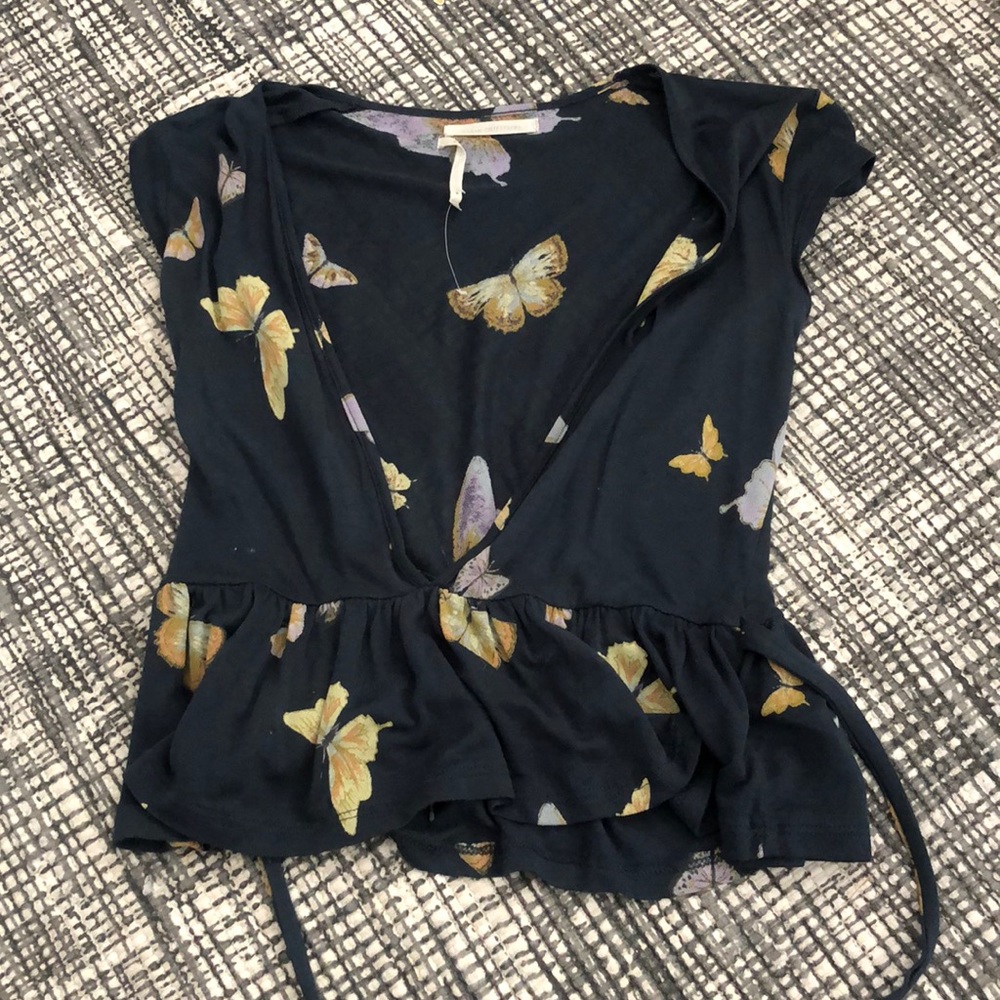 Urban outfitters v neck with wraparound tie